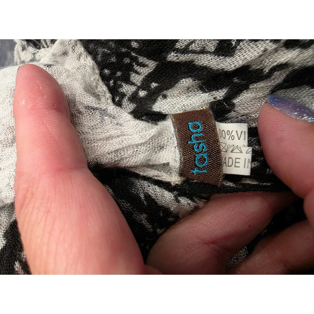 Tasha Snakeskin Infinity Scarf Black White Grey Animal Print Viscose Gauze Loop